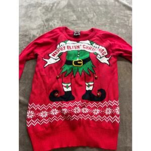 Well Worn Holiday Ugly Christmas Sweater Merry Elfin’ Christmas Women’s Size‎ M